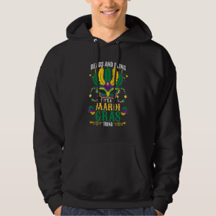 Funny Carnival Mask Beads And Bling It's A Mardi G Hoodie