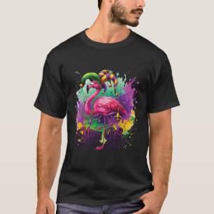 Funny Carnival Party Flamingo Mardi Gras T-Shirt