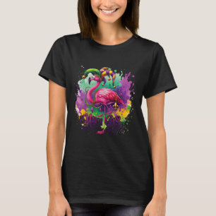 Funny Carnival Party Flamingo Mardi Gras T-Shirt