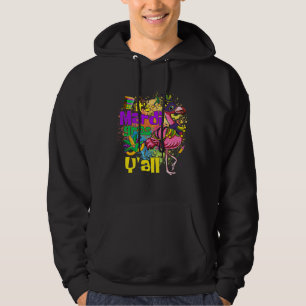 Funny Carnival Party Gift Idea Flamingo Mardi Gras Hoodie