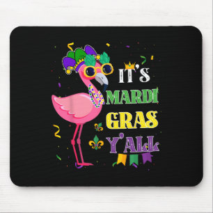 Funny Carnival Party Gift Idea Flamingo Mardi Gras Mouse Pad