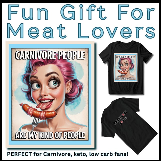 Funny Carnivore Gift for Women Bacon Sausage Grill Tri-Blend Shirt (Fun Gift for Meat Lovers. Perfect for carnivore, keto, low carb fans!)