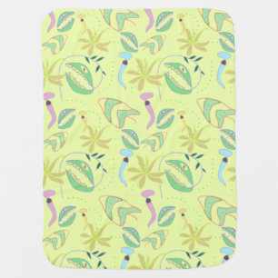 Funny carnivorous plants drawing seamless pattern baby blanket