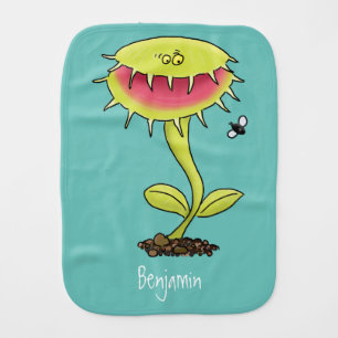 Funny carnivorous Venus fly trap plant cartoon Baby Burp Cloth