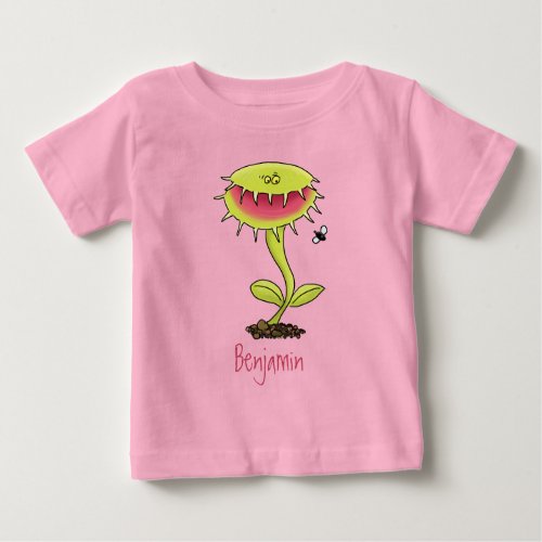 Funny carnivorous Venus fly trap plant cartoon Baby T_Shirt