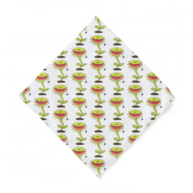 Funny carnivorous Venus fly trap plant cartoon  Bandana (Front)