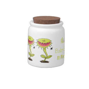 Funny carnivorous Venus fly trap plant cartoon Candy Jar