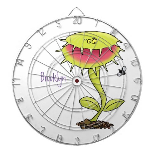 Funny carnivorous Venus fly trap plant cartoon Dart Board