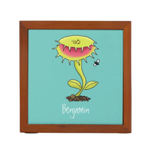 Funny carnivorous Venus fly trap plant cartoon Desk Organizer