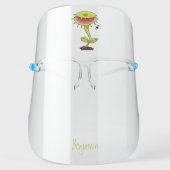 Funny carnivorous Venus fly trap plant cartoon Face Shield (Front)