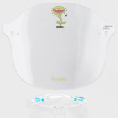 Funny carnivorous Venus fly trap plant cartoon Face Shield (Front w/Glasses)
