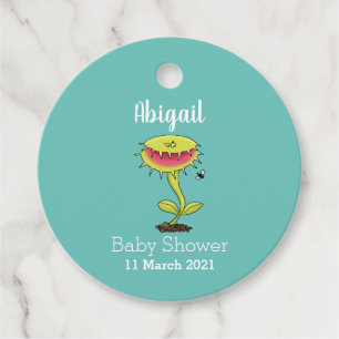 Funny carnivorous Venus fly trap plant cartoon  Favor Tags