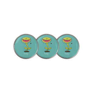 Funny carnivorous Venus fly trap plant cartoon Golf Ball Marker