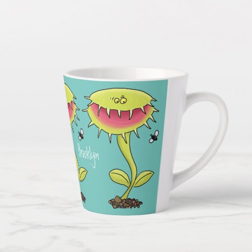 Funny carnivorous Venus fly trap plant cartoon Latte Mug