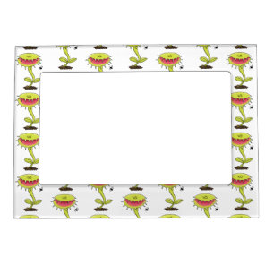 Funny carnivorous Venus fly trap plant cartoon Magnetic Frame