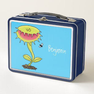 Funny carnivorous Venus fly trap plant cartoon Metal Lunch Box
