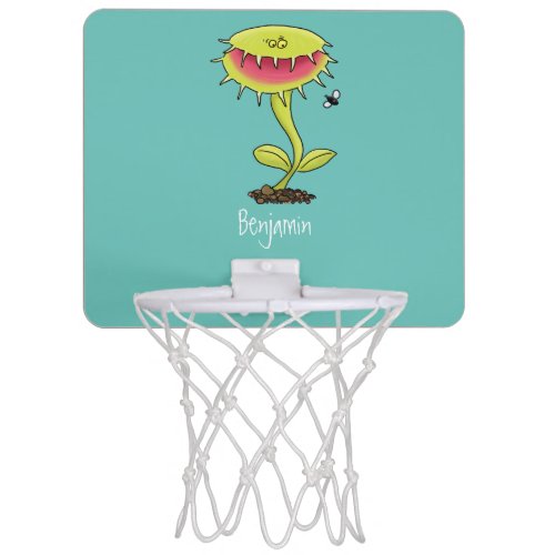 Funny carnivorous Venus fly trap plant cartoon Mini Basketball Hoop