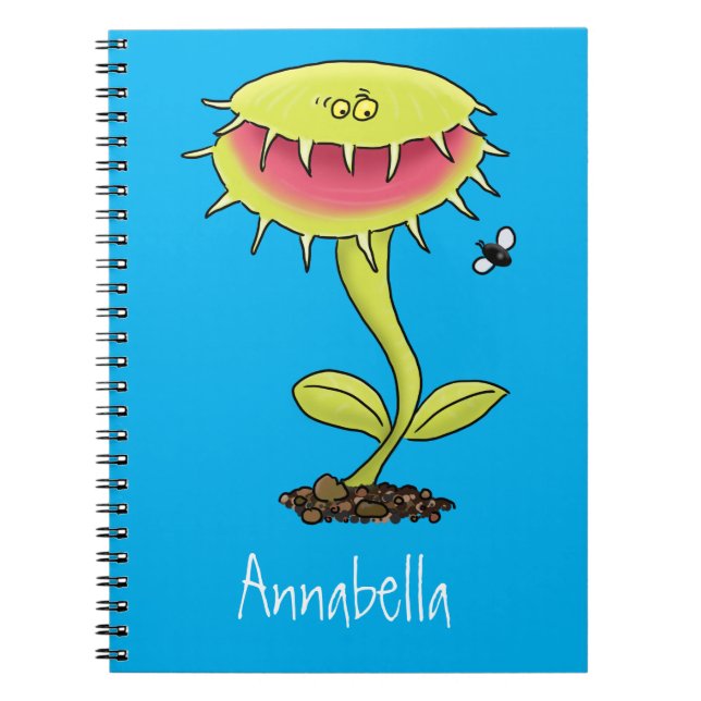 Funny carnivorous Venus fly trap plant cartoon Notebook (Front)