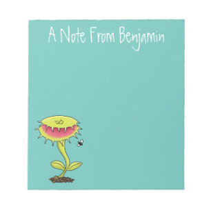 Funny carnivorous Venus fly trap plant cartoon Notepad