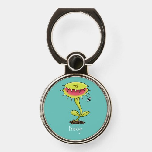 Funny carnivorous Venus fly trap plant cartoon Phone Ring Stand