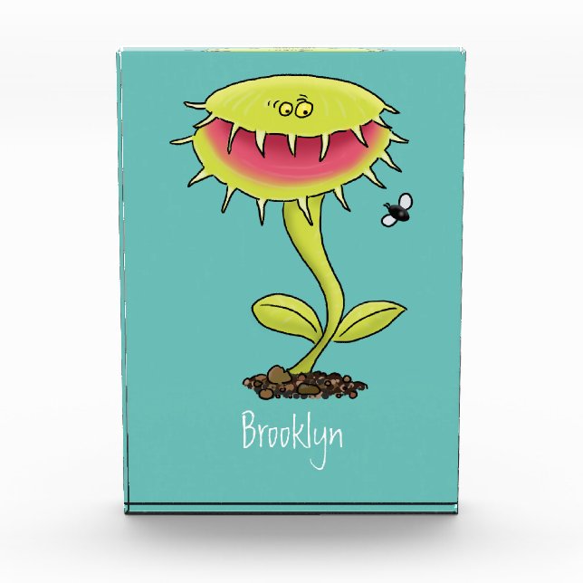 Funny carnivorous Venus fly trap plant cartoon  Photo Block (Front)