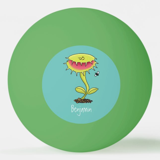 Funny carnivorous Venus fly trap plant cartoon Ping Pong Ball (Front)