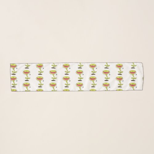 Funny carnivorous Venus fly trap plant cartoon Scarf