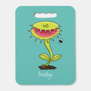 Funny carnivorous Venus fly trap plant cartoon Seat Cushion