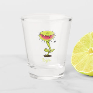 Funny carnivorous Venus fly trap plant cartoon Shot Glass