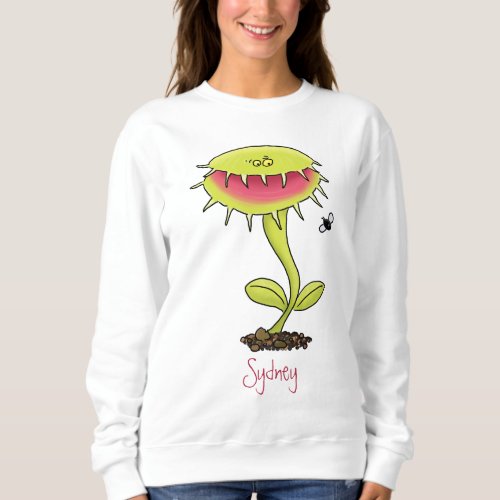 Funny carnivorous Venus fly trap plant cartoon Sweatshirt