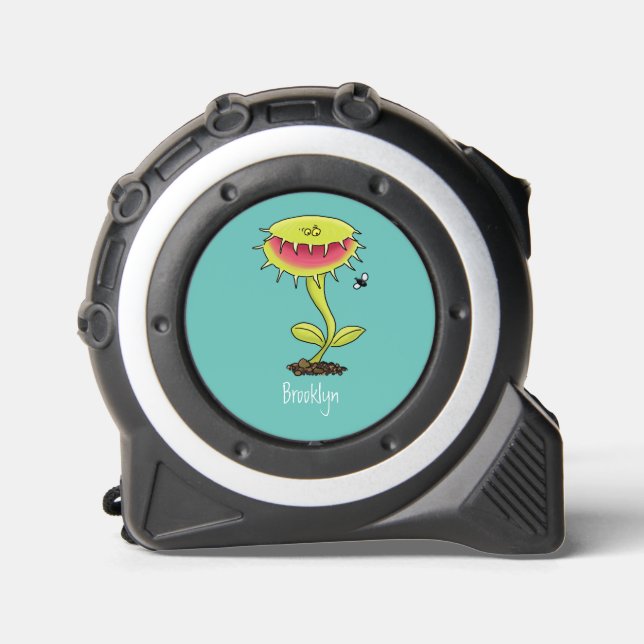 Funny carnivorous Venus fly trap plant cartoon Tape Measure (Front)