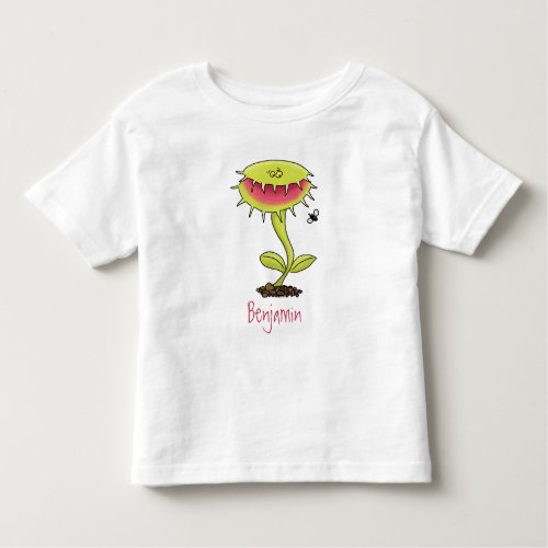 Funny carnivorous Venus fly trap plant cartoon Toddler T_shirt