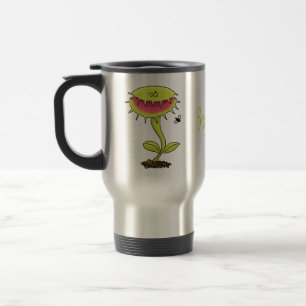Funny carnivorous Venus fly trap plant cartoon Travel Mug