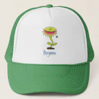 Funny green frog mowing lawn cartoon trucker hat