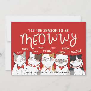 Funny Carol of the Cats Holiday Greeting Card