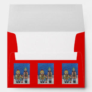 funny carol singers in the snow at christmas envelope
