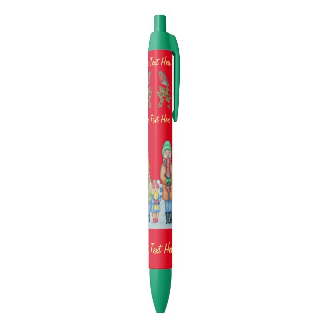funny carol singers in the snow fun Christmas art Pen (Bottom (Vertical))