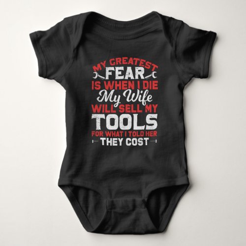 Funny Carpenter and Craftsman Husband Joke Baby Bodysuit