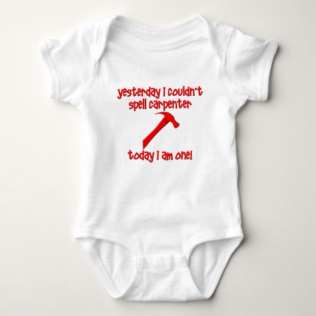 funny carpenter baby bodysuit (Front)