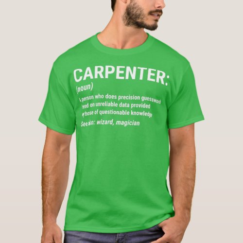 Funny Carpenter Definition Noun Wizard Tshirt Esse