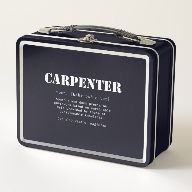Funny Carpenter Gift - Dictionary Definition Metal Lunch Box (Front)