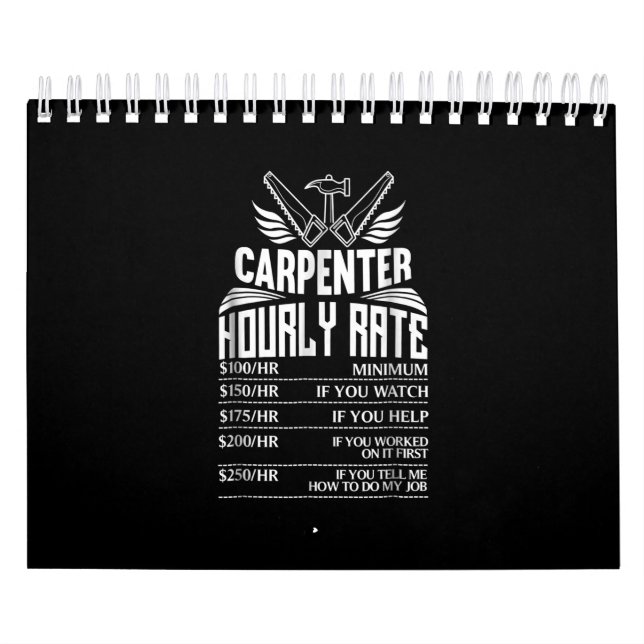 Funny Carpenter Woodworking  Great Gift  Dad Calendar (Cover)