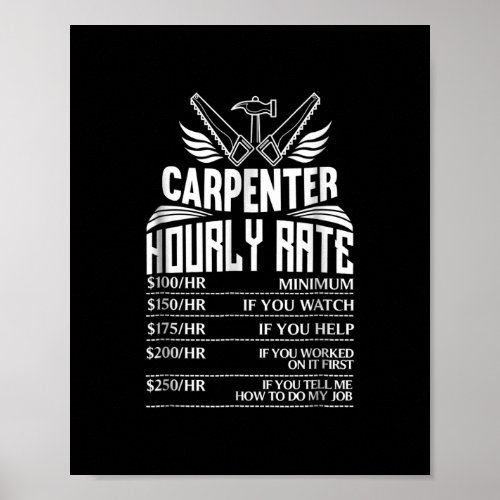 Funny Carpenter Woodworking  Great Gift  Dad Poster