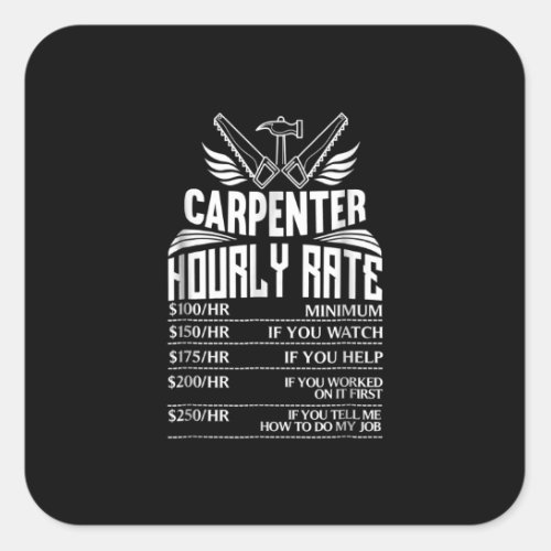 Funny Carpenter Woodworking Great Gift  Dad Square Sticker