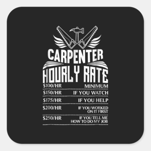 Funny Carpenter Woodworking Great Gift  Dad Square Sticker