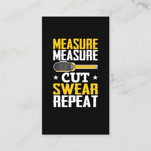 Funny Carpenter Woodworking Joke Handyman Business Card (Front)