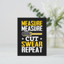 Funny Carpenter Woodworking Joke Handyman Postcard | Zazzle