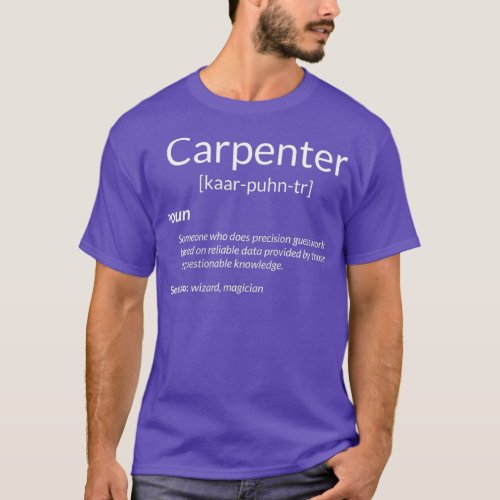 Funny Carpentry Carpenter Definition T_Shirt