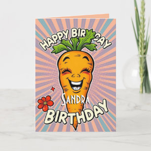 Funny Carrot  Happy Birthday  Card