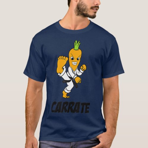 Funny Carrot Karate Kids Black Belt Karate Uniform T_Shirt